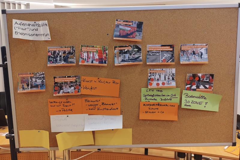 garrel-einzelhandelskonzept-workshop Pinnwand mit Ideen zum Einzelhandelskonzept für Garrel