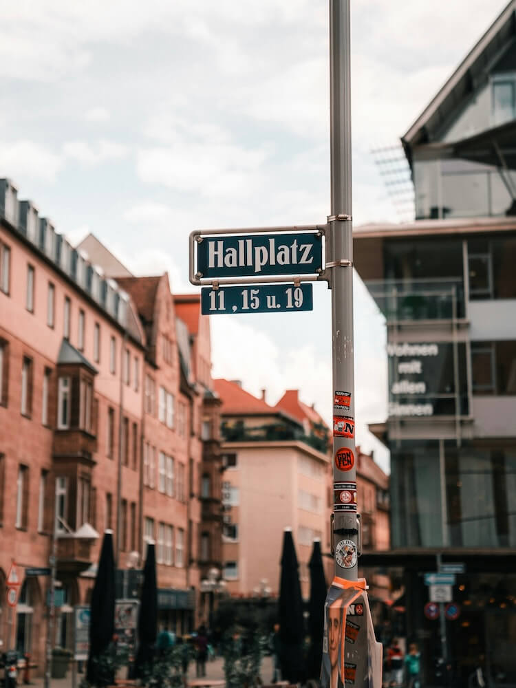 Blick auf den Hallplatz in Nürnberg