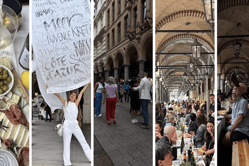 Montage von Fotos von der Mediterranen Nacht in den Colonnaden Hamburg
